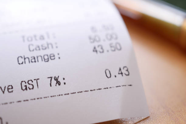 istock GST vat word in a receipt on table 1452732760
