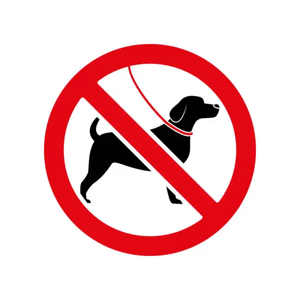 Vector illustration of Forbidden dog icon.