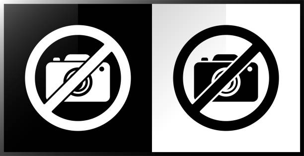 Prohibited photo icon. Vector illustration in HD very easy to make edits. no photographs sign stock illustrations