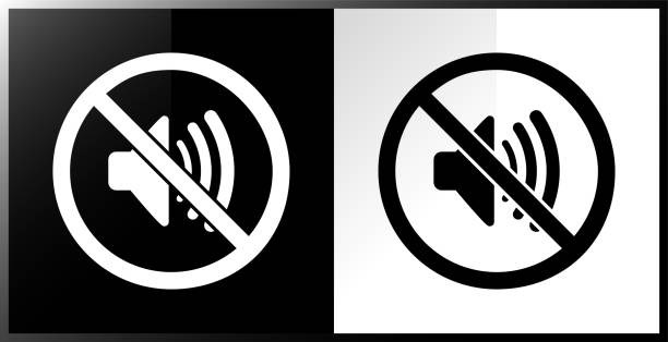 symbol "stummschalten". - warning sign audio stock-grafiken, -clipart, -cartoons und -symbole
