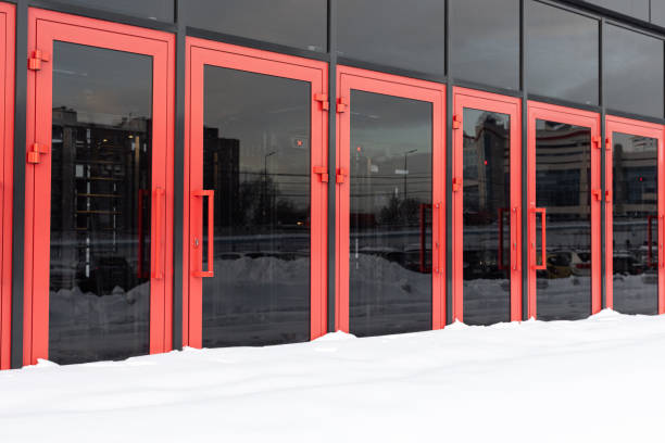 istock glass door covered with snow in winter 1452735579