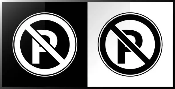 Vector illustration of No parking icon.