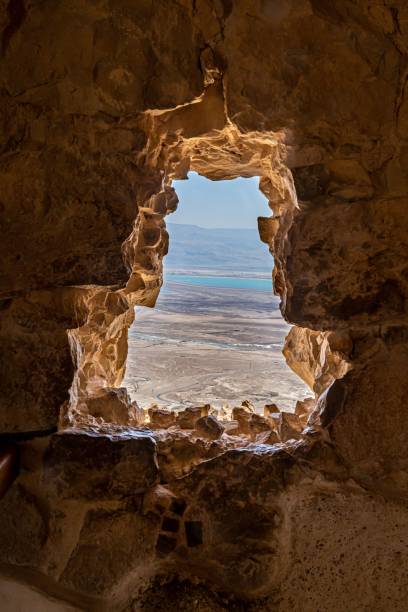 istock Vertical shot of a hole in a wall. Masada, Israel. 1452736575