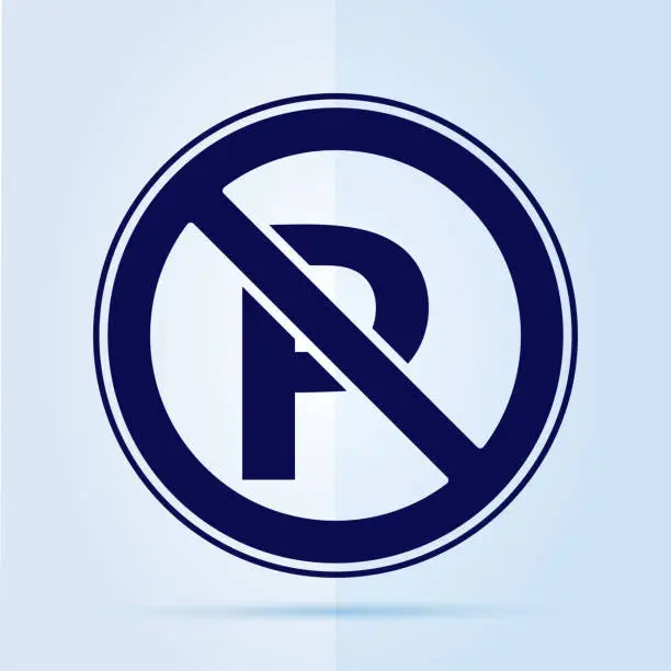 Vector illustration of No parking icon.