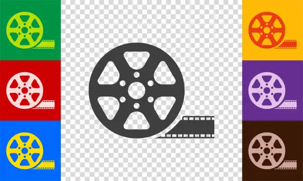 Vector illustration of Film reel icons set.