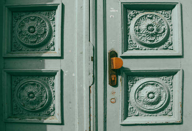 istock Blue vintage door 1452736980
