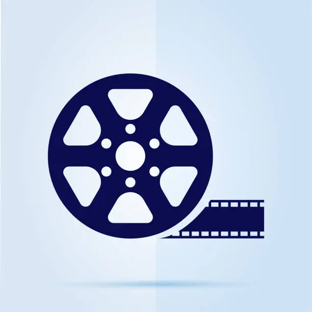 Vector illustration of Film reel icons.