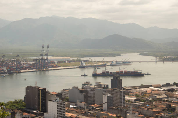 Ships in the port of Santos - Brazil
