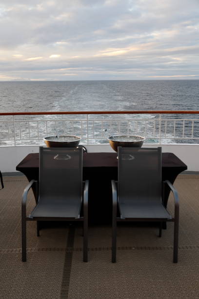 istock Chairs and ice cubes are prepared for the Arctic Circle baptism 1452740363