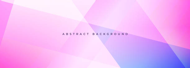 istock Pastel pink modern abstract wide banner with geometric shapes. Pink abstract background. 1452741261