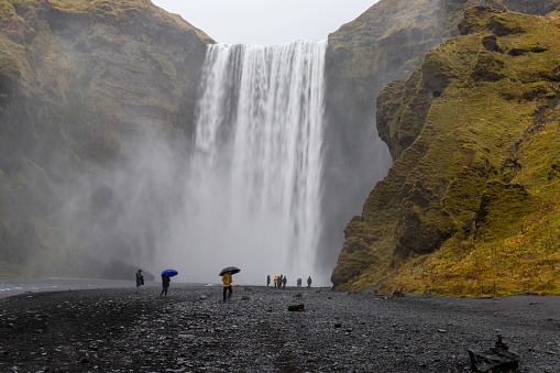 Skogafoss is a waterfall on the Skógá River in the south of Iceland at the cliff marking the former coastline. Skogafoss is one of the biggest waterfalls in the country, with a width of 25 metres (82 feet) and a drop of 60 m (200 ft).