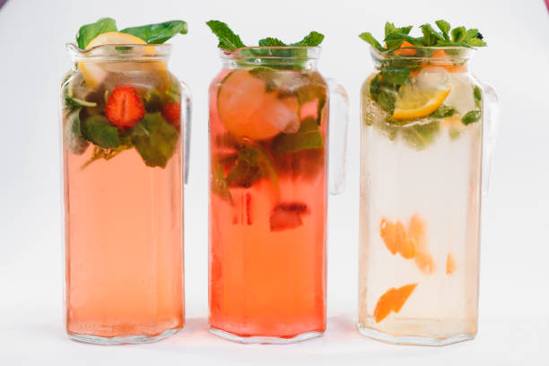 istock Glass Of Cold fruit Drinks collection isolated on white background 1452746839