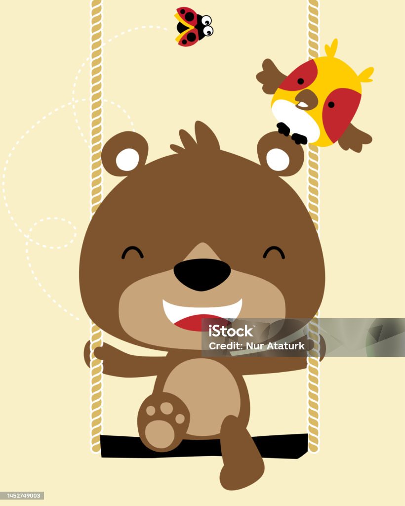 Phim Hoạt Hình Gấu Nhỏ Vui Nhộn Chơi Xích Đu Với Cú Và Bọ Rùa Hình ...