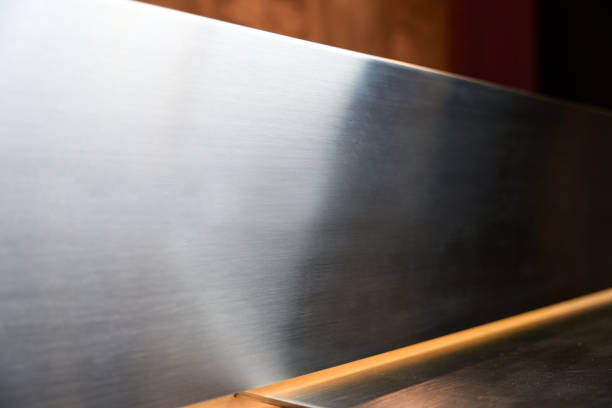istock Metal decorative surface at the reception desk 1452752953