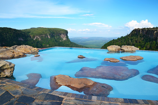 View from the pool to God's window, Mpumalanga province, South Africa.