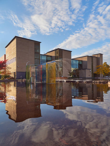 istock Public park in Europe and urban modern architecture. 1452754744