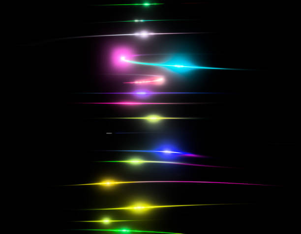 istock 3d rendering. Fantastic background of bright glowing particles in deep space. Bright electric flashes 1452756005