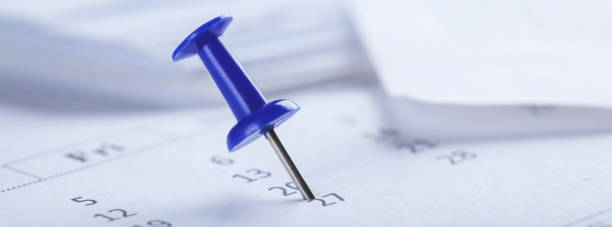 istock Important date and calendar appointment. pin on calendar. 1452758257
