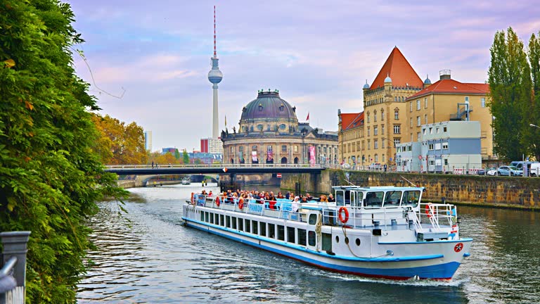 Tour boat on the Spree River. Berlin