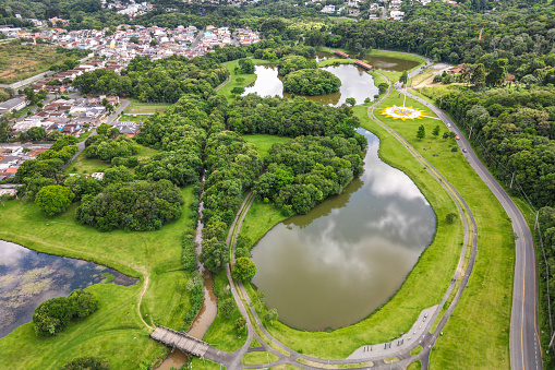 Aerial images of Tingui Park Curitiba