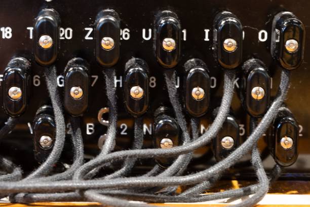 Plug board and keyboard from a World War 2 German Enigma machine