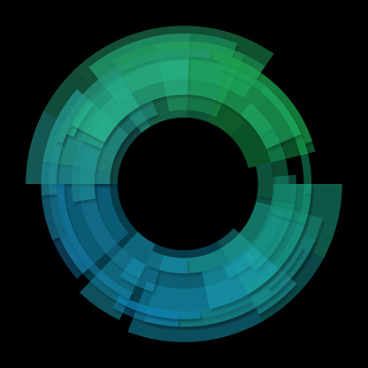 Circular with transparent sections dark background pattern