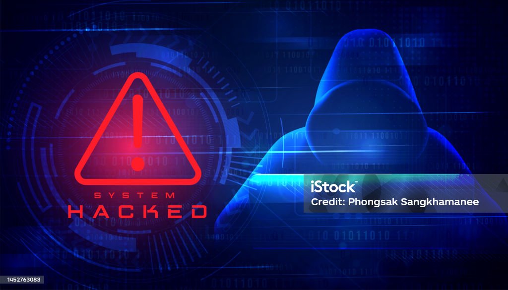 Cybersecurity Hacker Data Security Technology Blue Background Secure ...