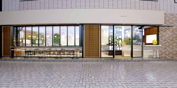 istock 3D render of cafetaria and restaurant exterior view 1452763260