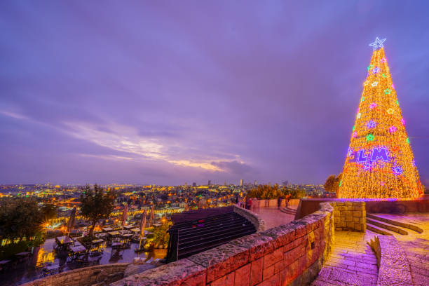 istock Christmas Tree on Mount Scopus, and the old city, Jerusalem 1452767519