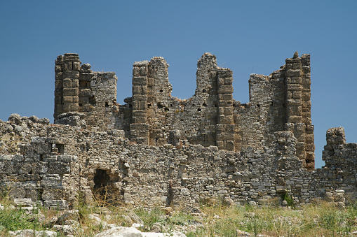 Basilica of Aspendos Ancient City in Antalya City, Turkiye
