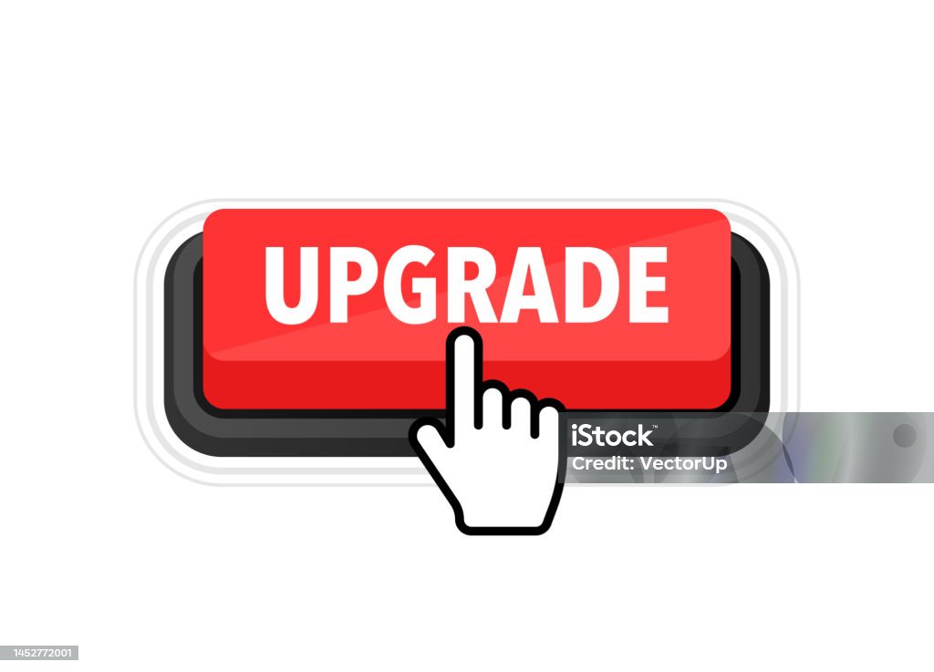 Upgrade Button With Cursor Pointer Click Vector Web Button Stock ...