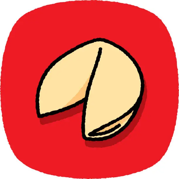 Vector illustration of Fortune Cookie Doodle 7
