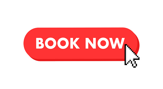Book Now Button With Cursor Pointer Click Vector Web Button Stock ...