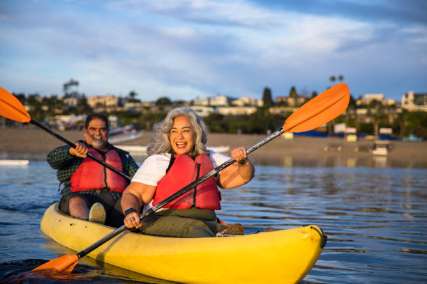 istock Senior Hispanic Couple Kayaking 1452776250