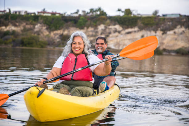 istock Senior Hispanic Couple Kayaking 1452776271
