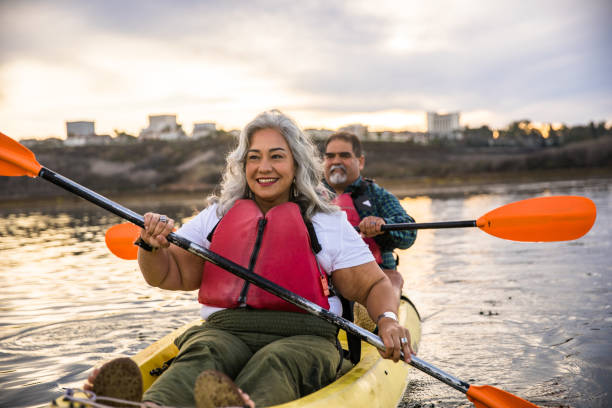 istock Senior Hispanic Couple Kayaking 1452776278