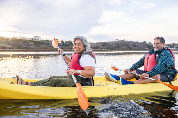 istock Senior Hispanic Couple Kayaking 1452776300
