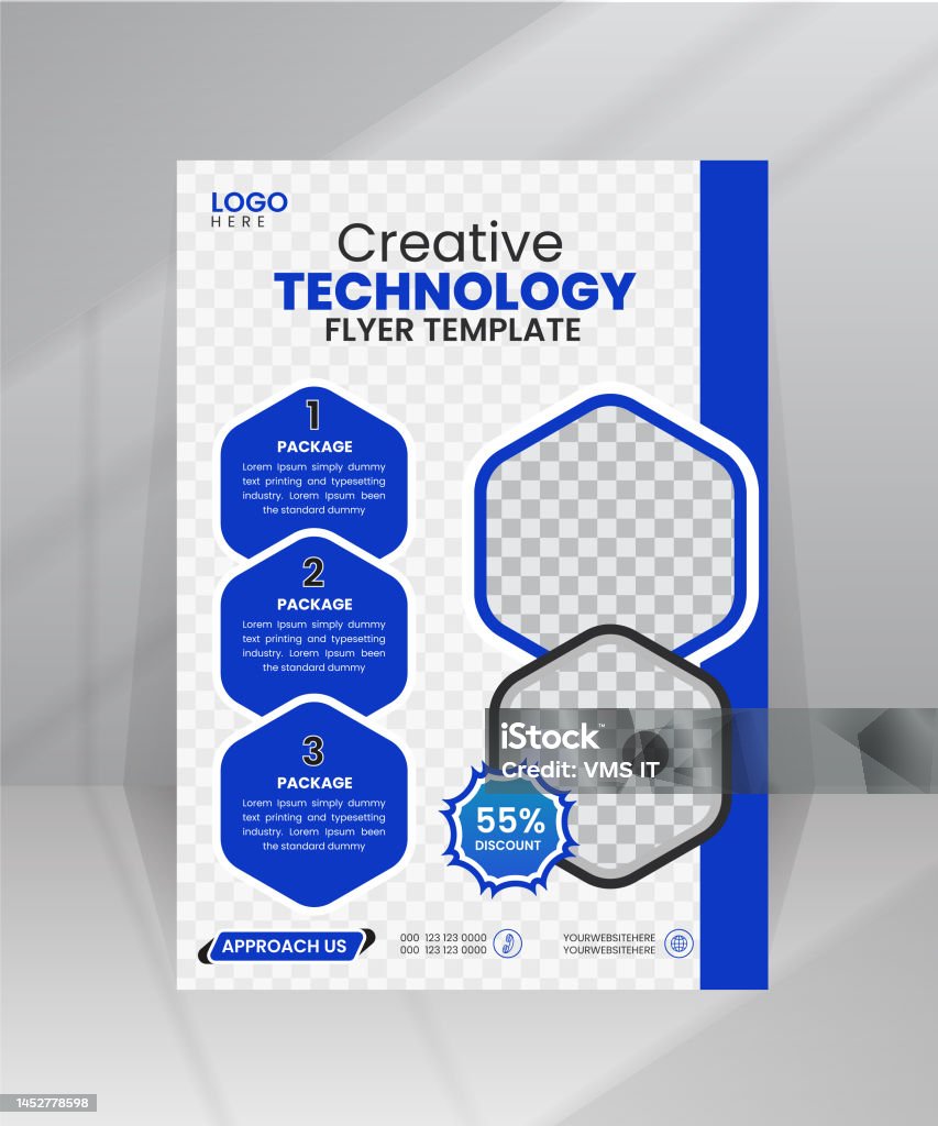 Technology Offer Poster Example Modern Technology Flyer Poster Template Stock Illustration - Download ...
