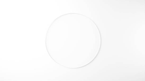 istock 3D Illustration.Image with circular glass on white background. Overhead view. (Horizontal) 1452788686