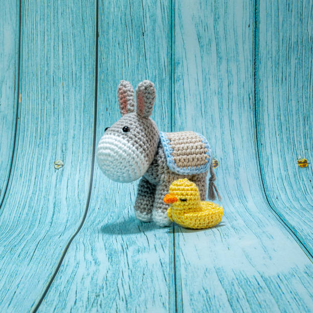istock donkey and duck amigurumi, hand knitting 1452789877