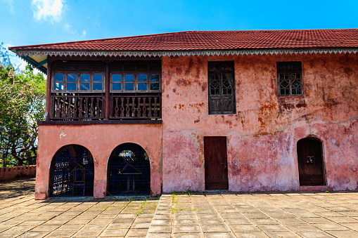 Prison island, Zanzibar, Tanzania - September 17, 2021: Building of the old abandoned prison on Prison island, Zanzibar in Tanzania
