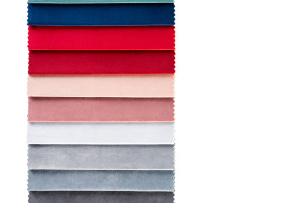 Cтоковое фото Разноцветный набор образцов обивочной ткани для подбора, коллекция образцов текстиля