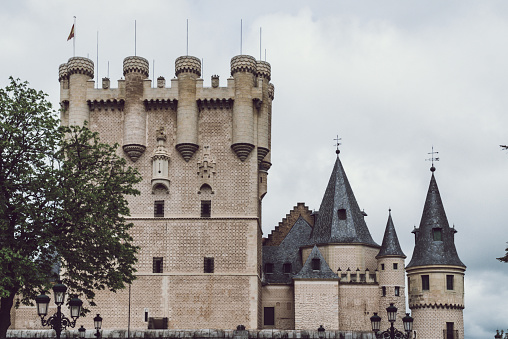 The Alcazar of Segovia, dating from the early 12th century, is one of the most famous medieval castles in the world and one of the most visited monuments in Spain. Twenty-two kings have passed through its rooms, as well as some of the most prominent figures in history. Spain.