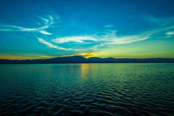 Beautiful Kwan Phayao in the evening, Thailand.