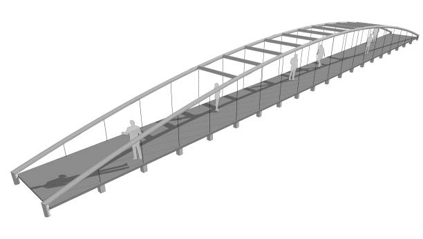 istock 3D illustration of pedestrian bridge in concept 1452806842