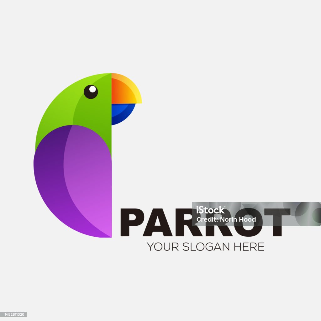 Parrot Linux Vector Gradient Parrot Vector Template Stock Illustration - Download Image Now ...