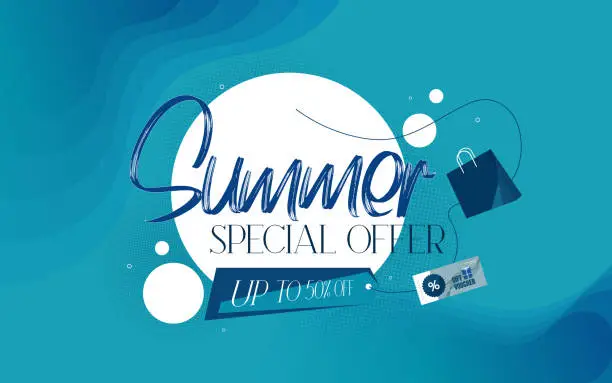 Vector illustration of Summer Sale Poster Design Background Template