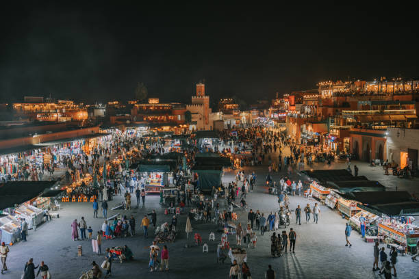 istock High angle view Djemma El Fna Marrakech, Morocco by Night 1452814759