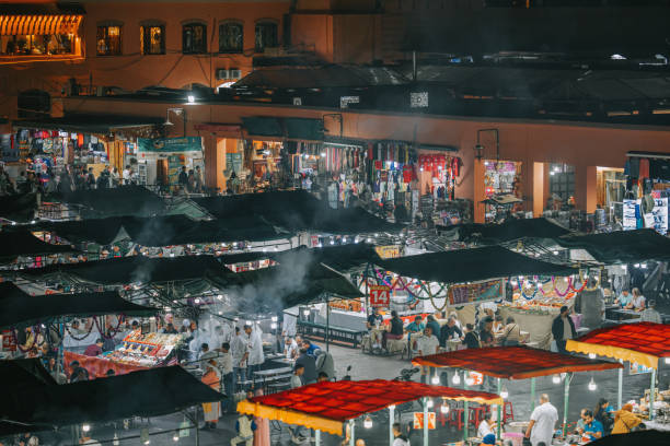 istock High angle view Djemma El Fna Marrakech, Morocco by Night 1452814782