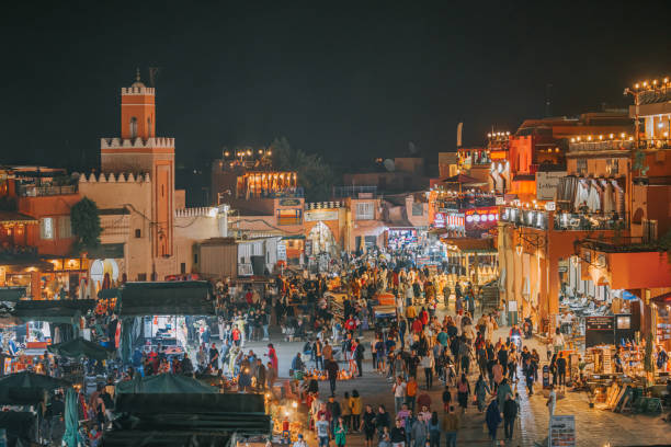 istock High angle view Djemma El Fna Marrakech, Morocco by Night 1452814783